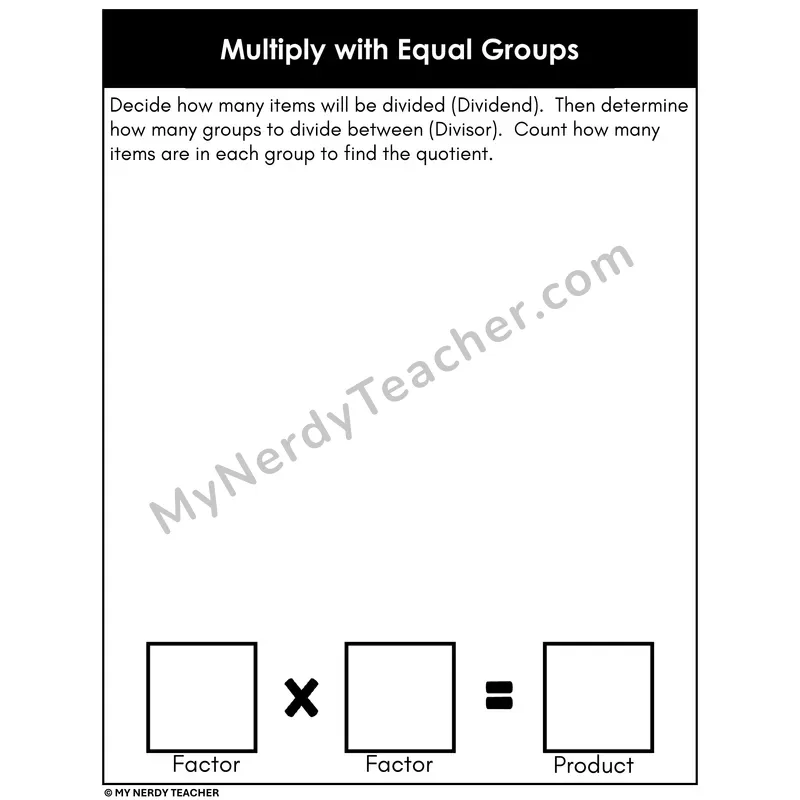 Multiplication Equal Groups Activity Mat — Open Workspace