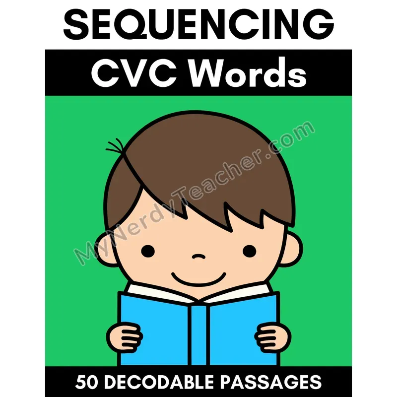 CVC Short Vowel Decodable Passages — Full-Color Cover