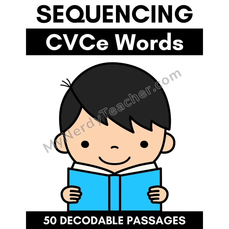 CVCe Silent E Long Vowel Decodable Passages — Full-Color Cover (White Background)