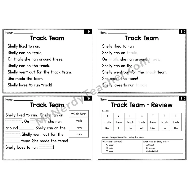 TR Blend Decodable Passage - Track Team