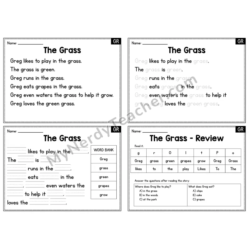 GR Blend Decodable Passage - The Grass