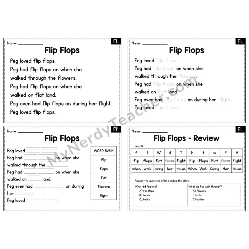 FL Blend Decodable Passage - Flip Flops