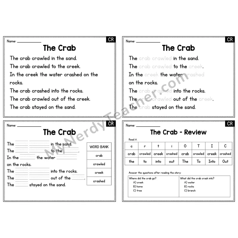CR Blend Decodable Passage - The Crab