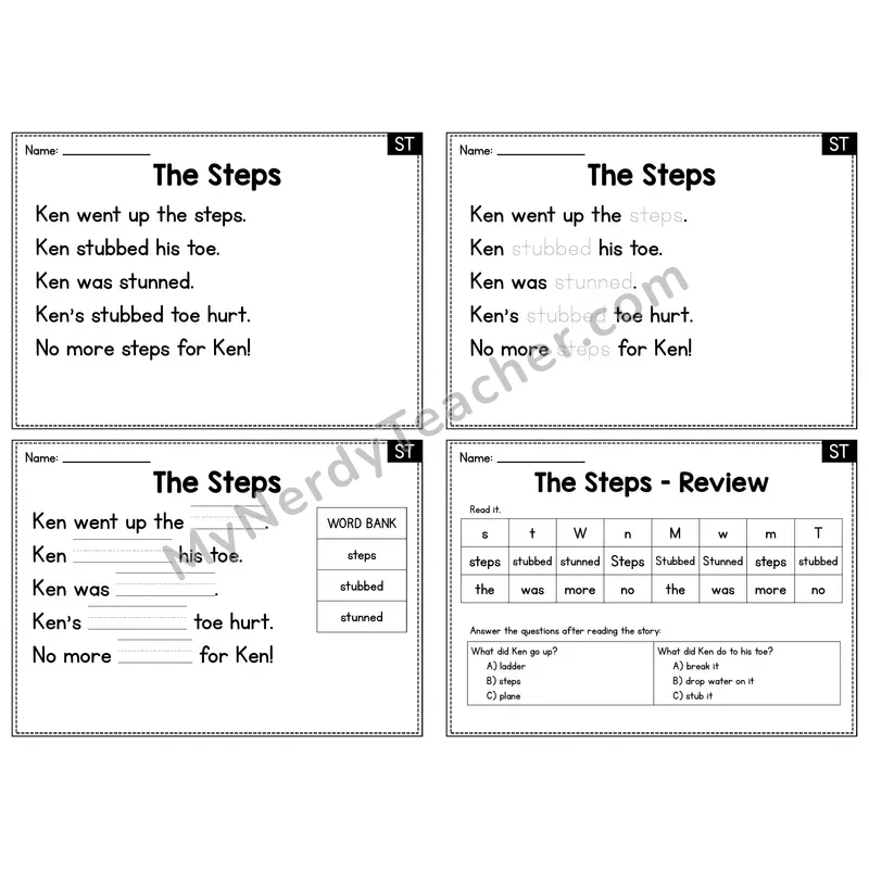 ST Blend Decodable Passage - The Steps