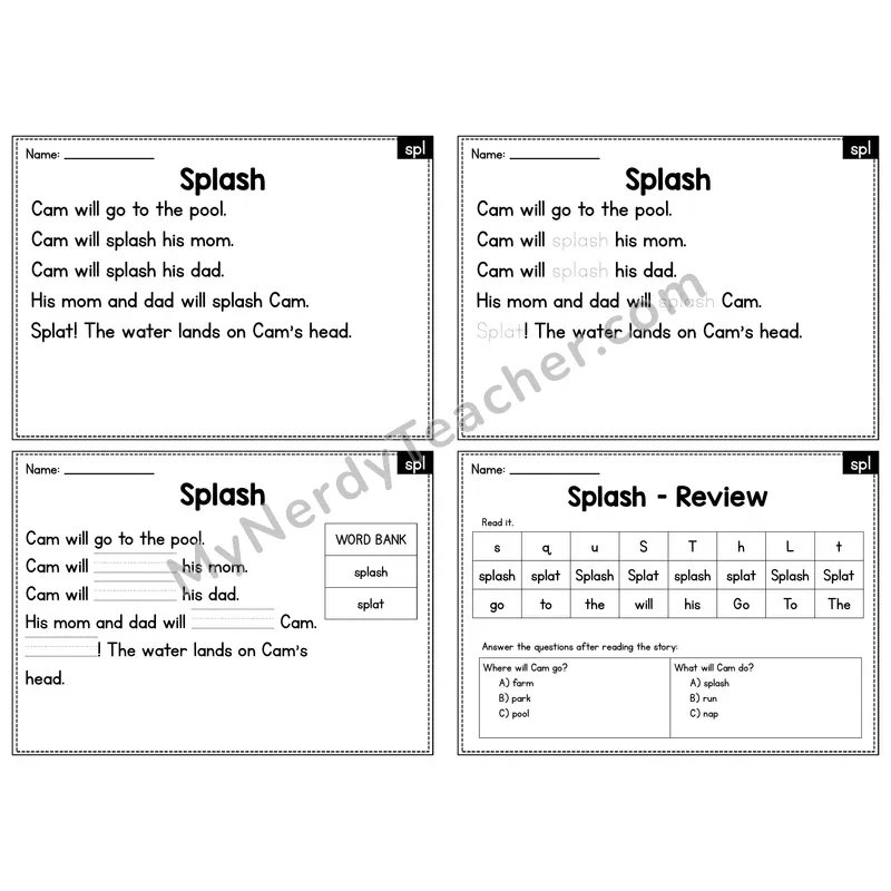 SPL Trigraph Decodable Passage - Splash