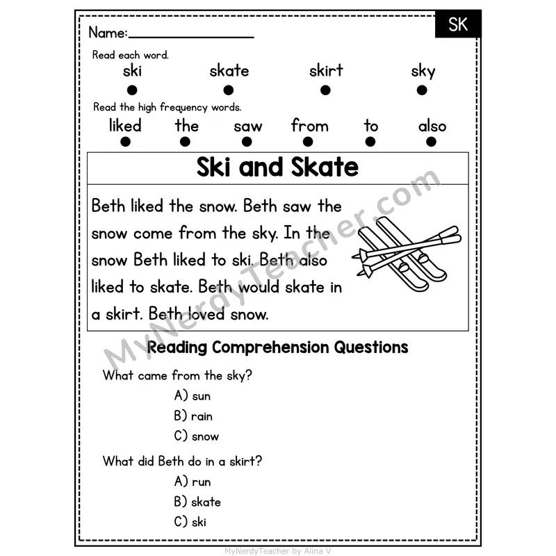 SK Blend Decodable Passage - Ski and Skate