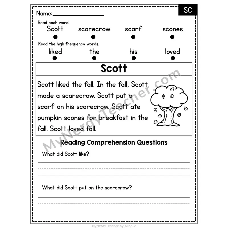 SC Blend Decodable Passage - Scott