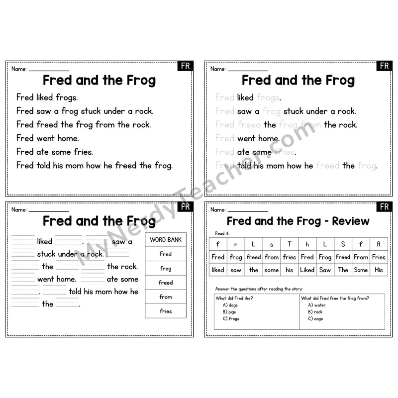 FR Blend Decodable Passage - Fred and the Frog