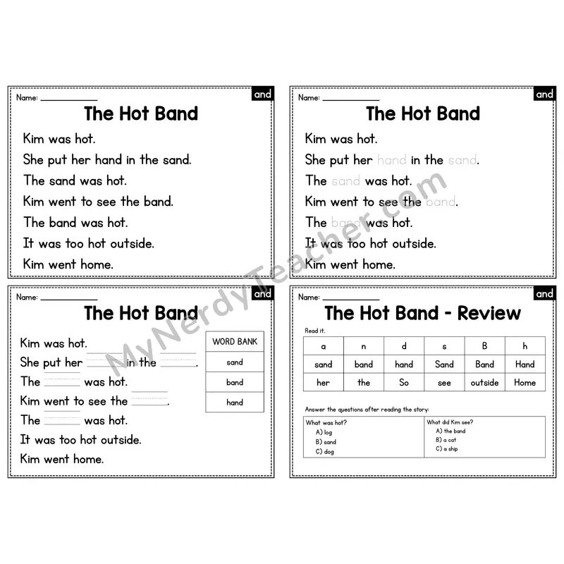 AND Word Family Decodable Passage - The Hot Band