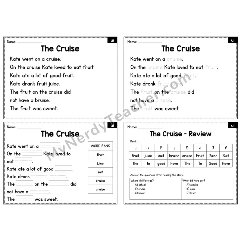 UI Vowel Team Decodable Passage - The Cruise