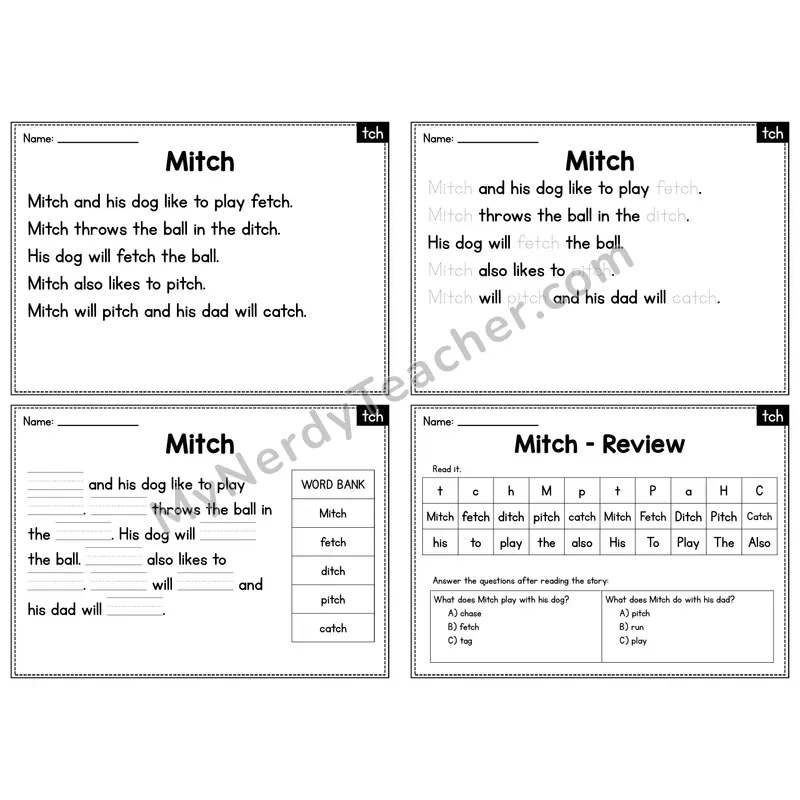 TCH Trigraph Decodable Passage - Mitch