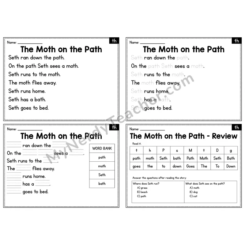 TH Digraph Decodable Passage - The Moth on the Path