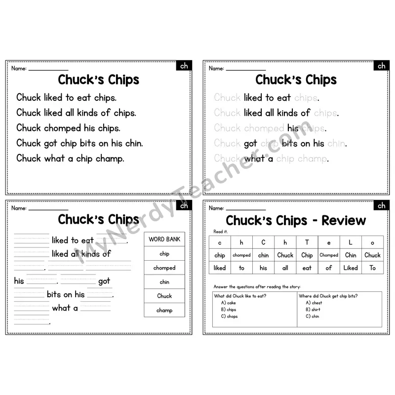 CH Digraph Decodable Passage - Chuck's Chips