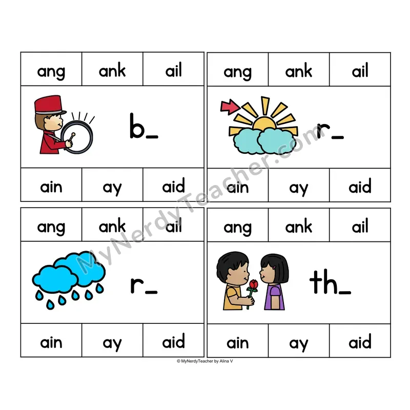 Long Vowel Clip Cards - Phonics Picture Task Cards