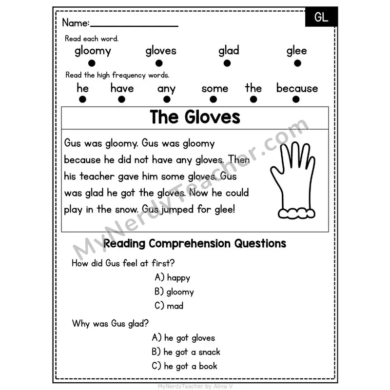 GL Blend Decodable Passage - The Gloves