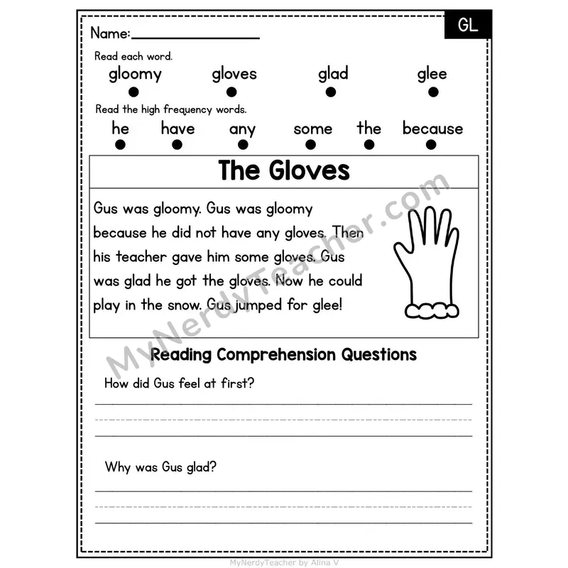 GL Blend Decodable Passage - The Gloves