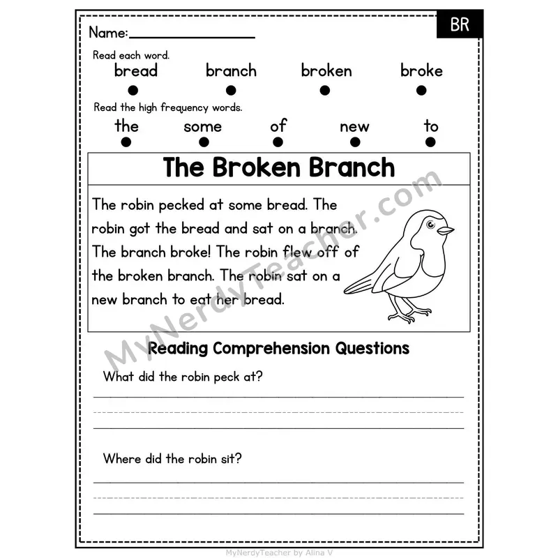 BR Blend Decodable Passage - The Broken Branch