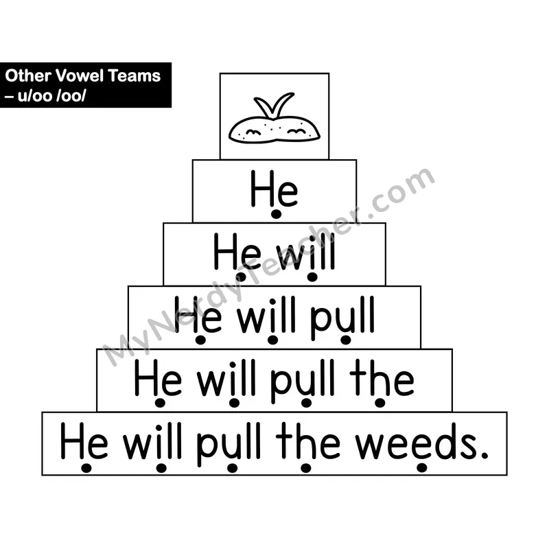 oo, u Sentence Ladder — Short oo Vowel Team Fluency