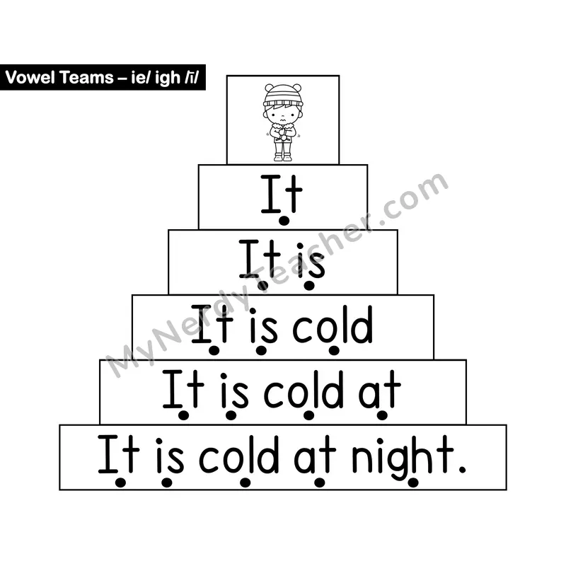 ie, igh Sentence Ladder — Long i Vowel Team Fluency