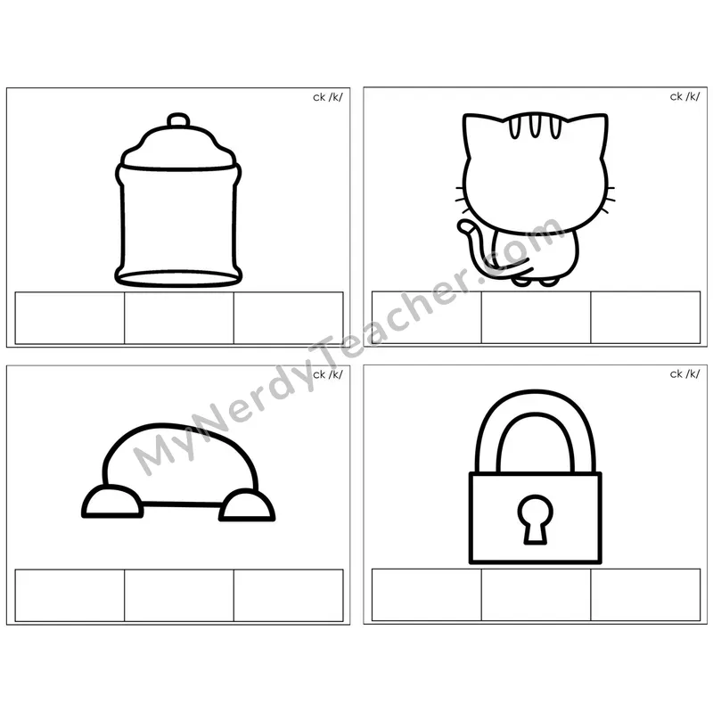 Digraph ck /k/ — BW (C1 — Map the Sound)