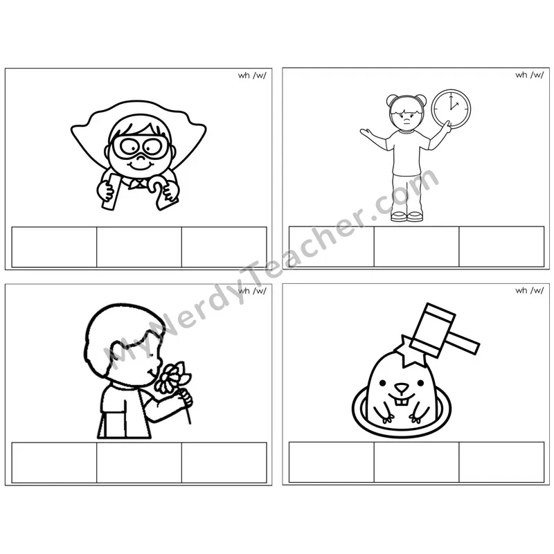 Digraph wh /w/ — BW (C1 — Map the Sound)