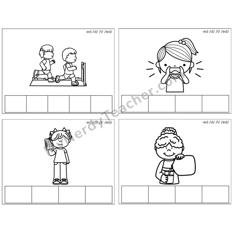 Inflectional Ending -ed (/d/, /t/, /ed/) — BW (C1 — Map the Sound)