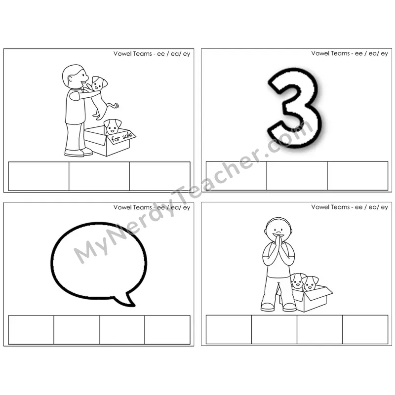 Vowel Teams ee, ea, ey /e/ — BW (C1 — Map the Sound)