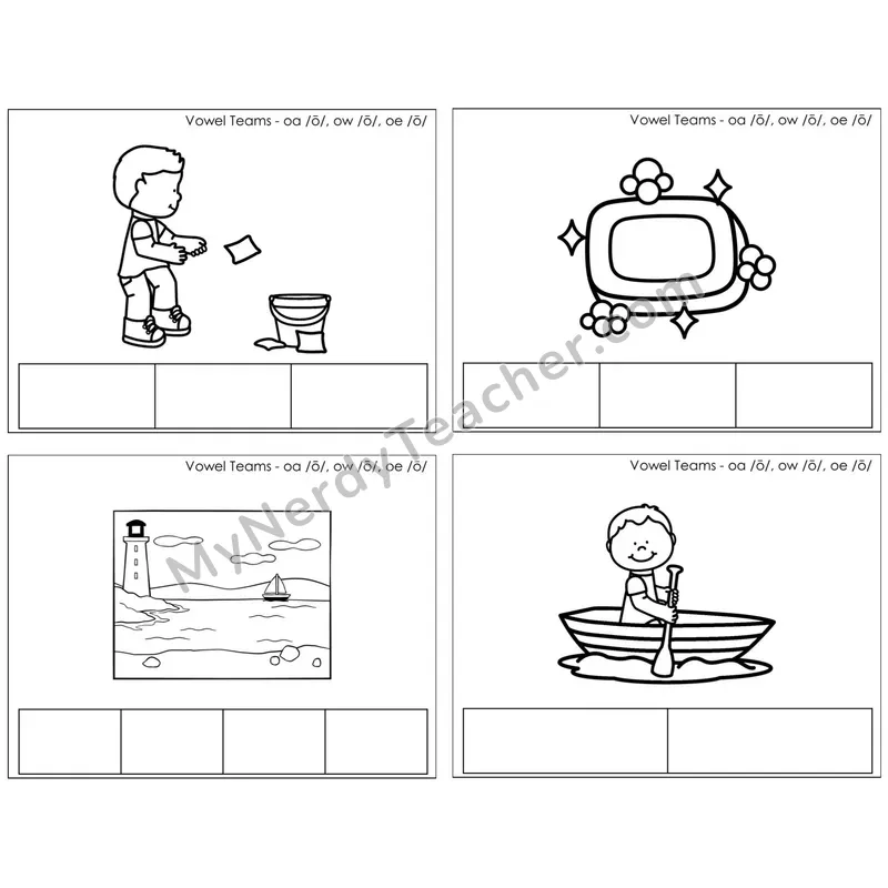 Vowel Teams oa, ow, oe /o/ — BW (C1 — Map the Sound)
