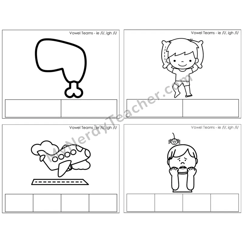 Vowel Teams ie, igh /i/ — BW (C1 — Map the Sound)