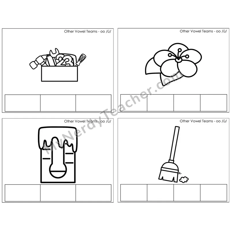 Vowel Teams oo /oo/ (moon) — BW (C1 — Map the Sound)