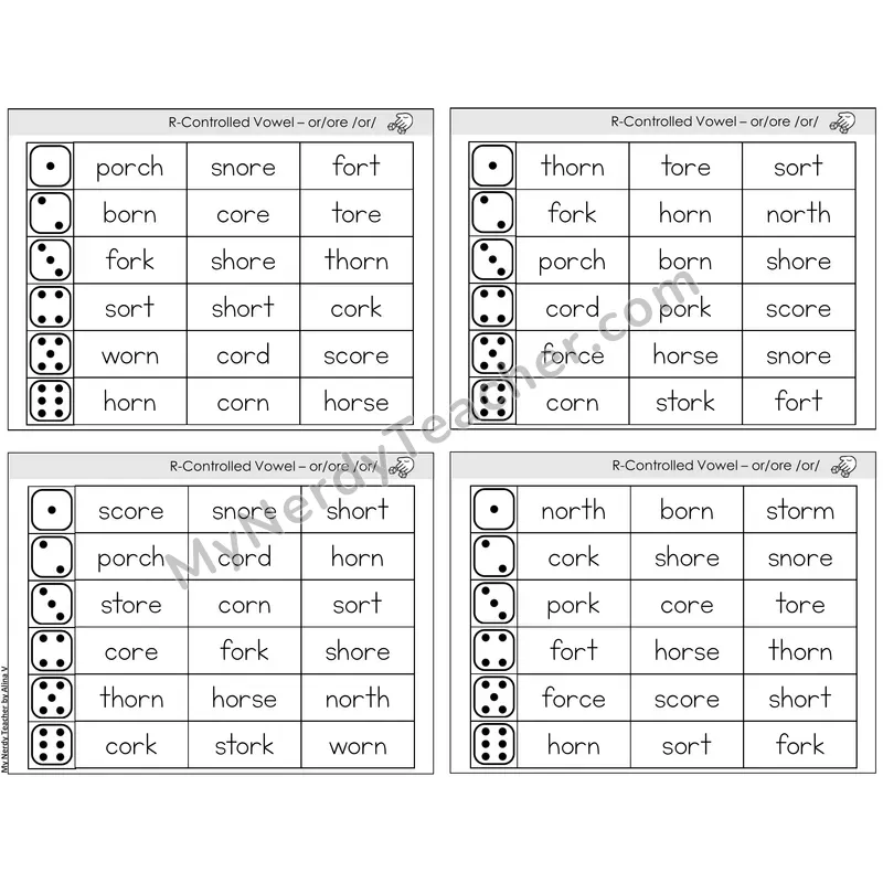 R-Controlled or, ore /or/ — BW (C2 — Roll and Read)