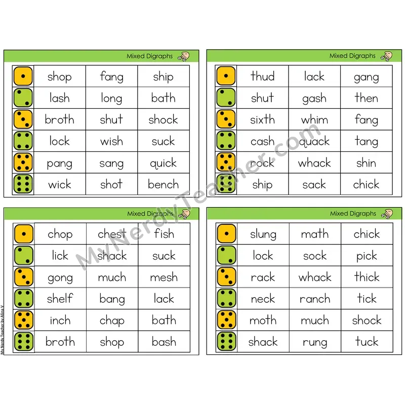 Digraphs Review (C2 — Roll and Read)