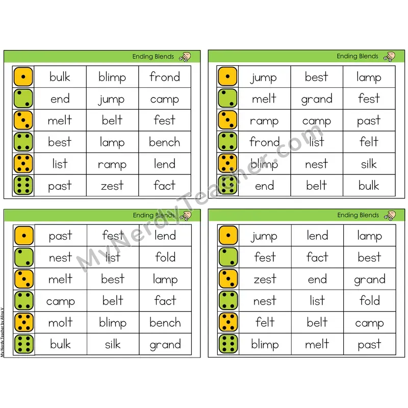 Ending Blends (C2 — Roll and Read)