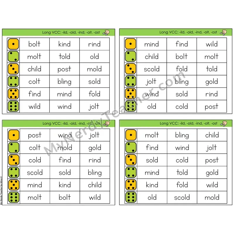 Long VCC (-ild, -old, -ind, -olt, -ost) (C2 — Roll and Read)