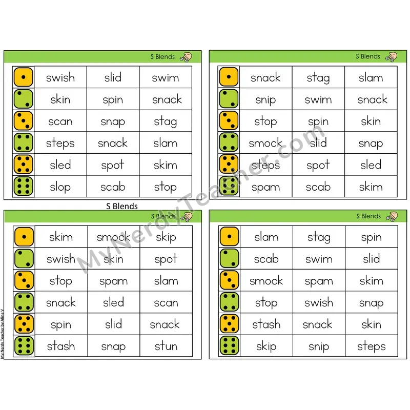 S Blends (C2 — Roll and Read)