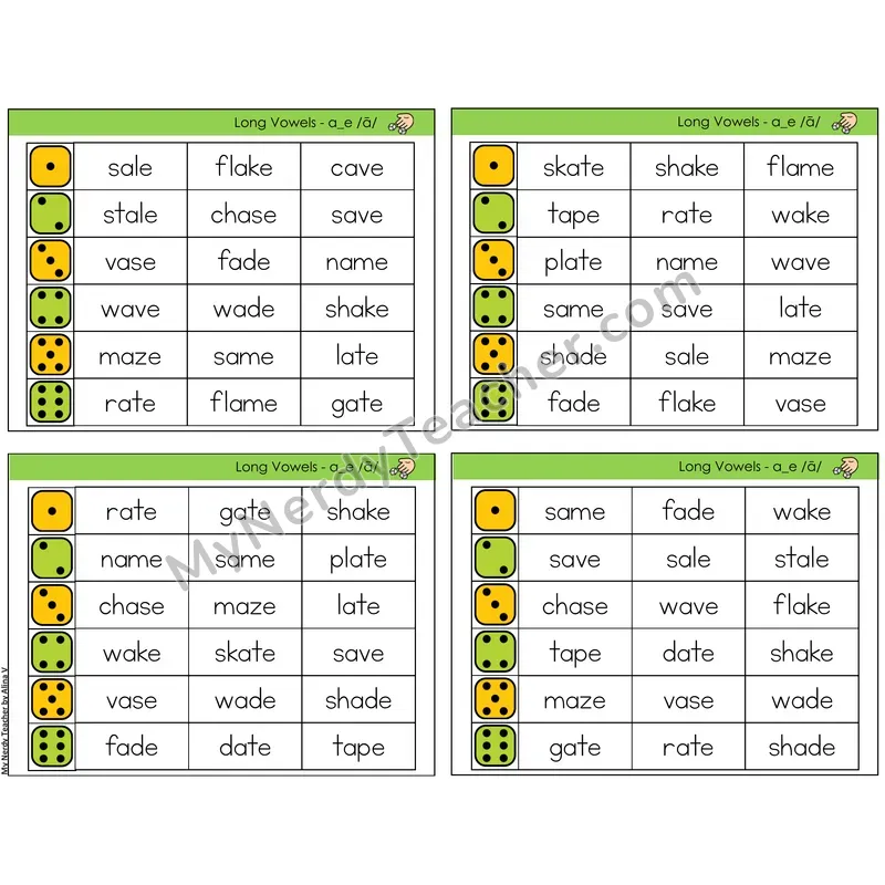 Long A Silent E (a_e) (C2 — Roll and Read)