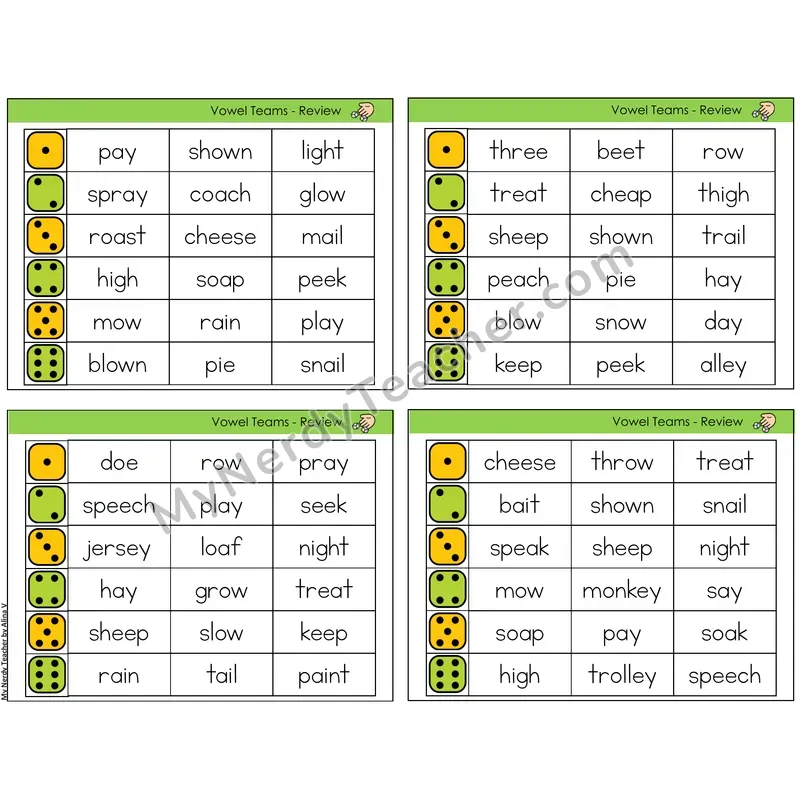 Vowel Teams Review (C2 — Roll and Read)