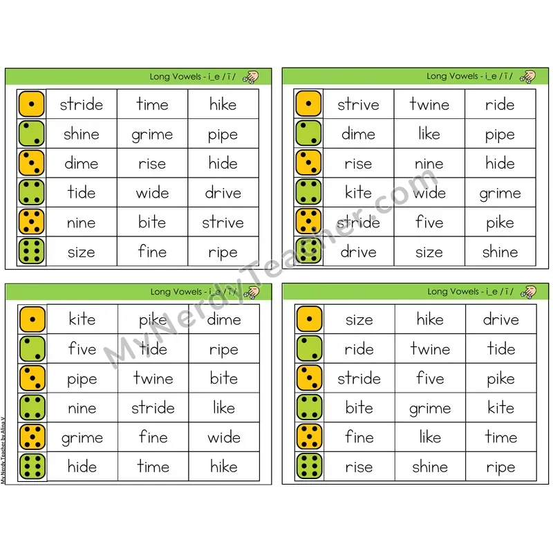 Long I Silent E (i_e) (C2 — Roll and Read)