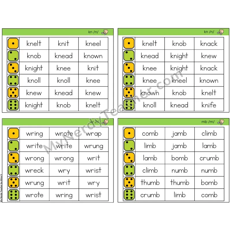 Silent Letters kn, wr, mb (C2 — Roll and Read)