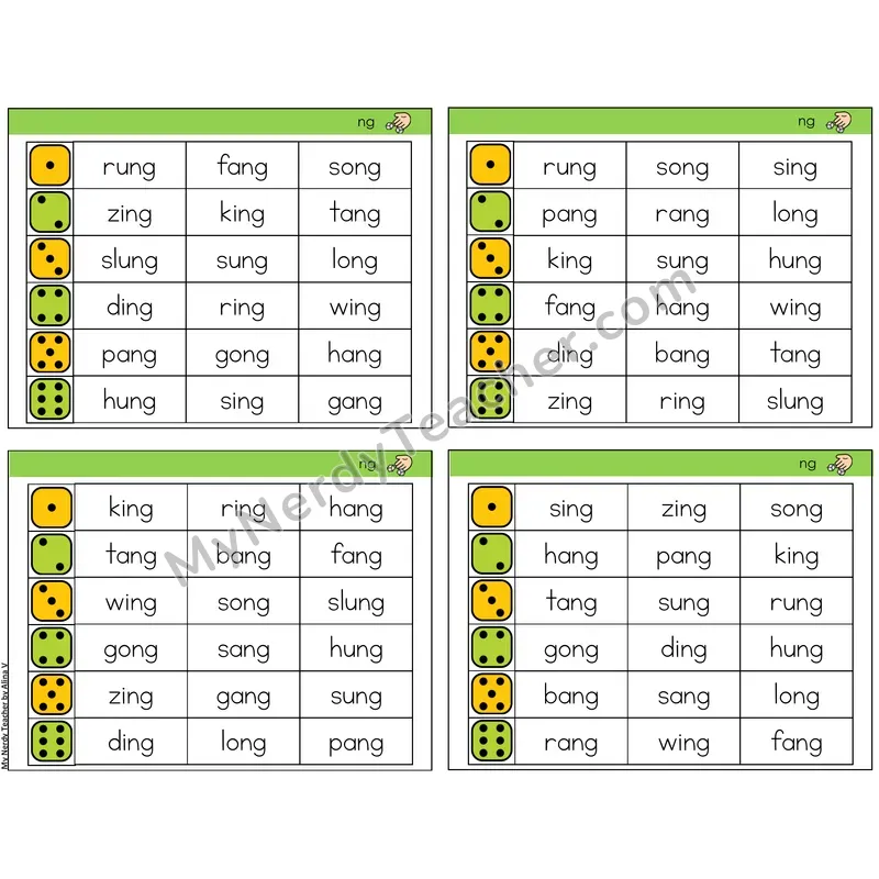 Ending ng /ng/ (C2 — Roll and Read)
