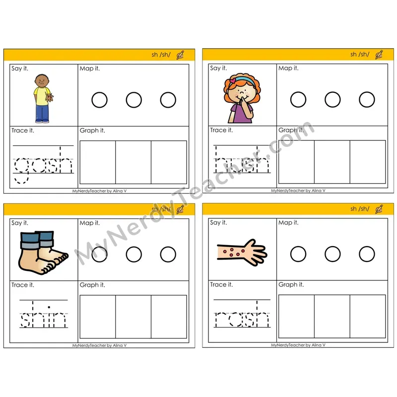 Digraph sh /sh/ (C3 — Say It, Graph It, Map It, Trace It)
