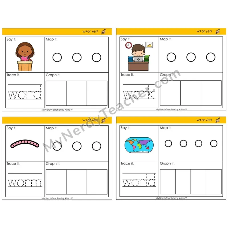 R-Controlled w+or /er/ (C3 — Say It, Graph It, Map It, Trace It)