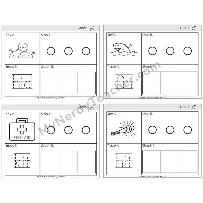 Short I /i/ — BW (C3 — Say It, Graph It, Map It, Trace It)