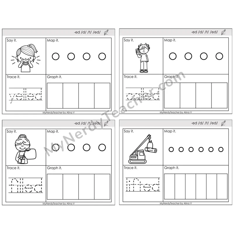Inflectional Ending -ed (/d/, /t/, /ed/) (C3 — Say It, Graph It, Map It, Trace It)