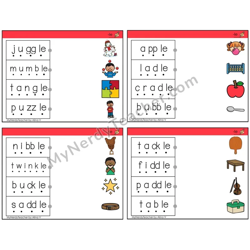Consonant -le Syllable (C4 — Blend and Match)