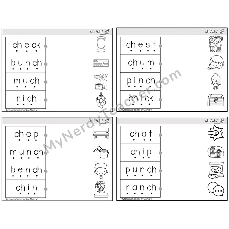 Digraph ch /ch/ — BW (C4 — Blend and Match)