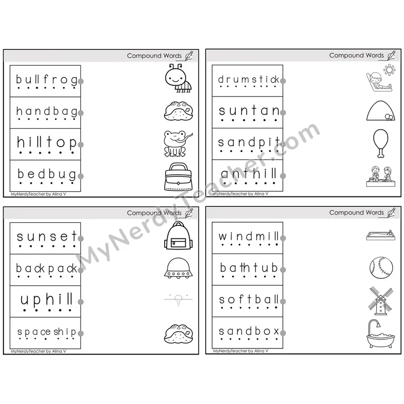 Compound Words — BW (C4 — Blend and Match)