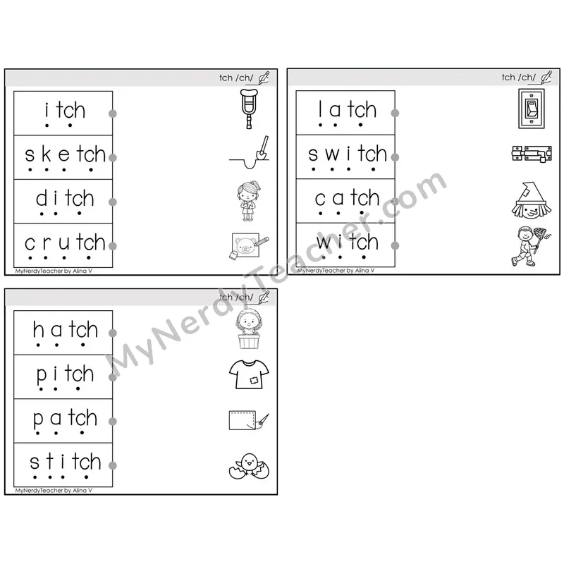 Trigraph tch /ch/ — BW (C4 — Blend and Match)