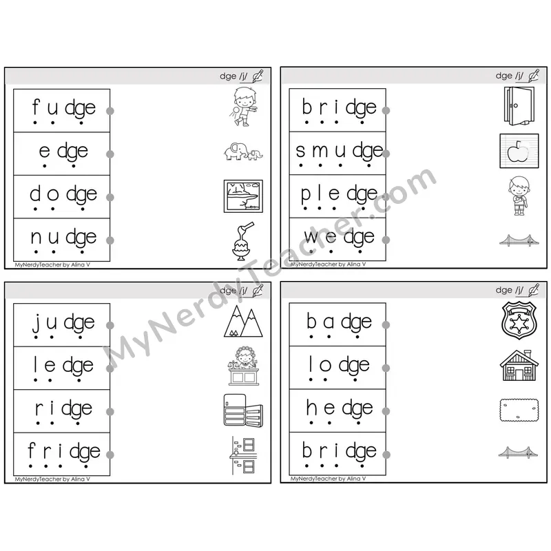Trigraph dge /j/ — BW (C4 — Blend and Match)