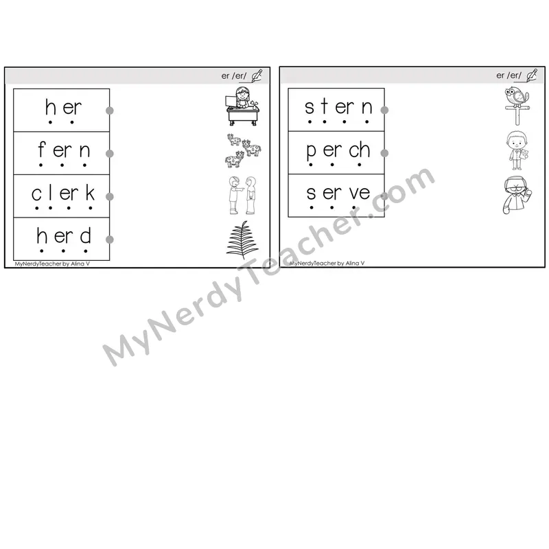 R-Controlled er /er/ — BW (C4 — Blend and Match)